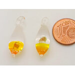 Pend-464-orange pendentif goutte mini orange verre