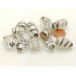PV-lot-67 perles verre lampwork argentee et noires