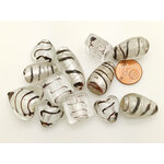 PV-lot-67 perles verre argentee et noires