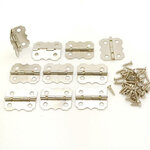 charniere argente 24x20mm lot de 10 avec vis 8mm