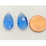 goutte 16mm bleu fonce verre factte