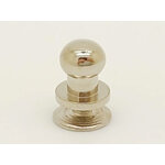 mini poignee bouton de col 8x6mm argente cuir