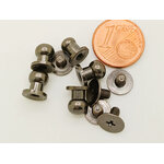 mini poignee bouton de col 8x6mm noir DIY