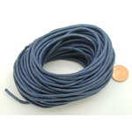 fil coton cire 2mm bleu fonce lacet DIY