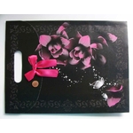 pochette noir fleur 32cm p1