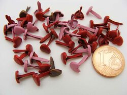Lot De 50 Attaches Parisiennes Mini Brads Noir - 9x5 Mm - Pour Scrapbooking, Cartes Et Créations - Neuf