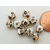 perle porcelaine blanc fleur marron 6mm POR30