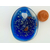 Pendentif ovale verre bleu fonce Pend-27