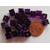 perle verre craquele cube 6mm violet fonce