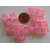 perle verre craquele cube 8mm rose
