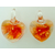 mini pendentif coeur fleur orange Pend-178-1