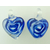 mini pendentif coeur fleur bleu fonce Pend-181-2