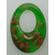 Pend-251-5 pendentif ovale vert dore creux