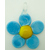 Pend-359-2 pendentif fleur 5 petales bleu verre lampwork