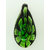 Pend-379-2 pendentif noir fleur vert lampwork
