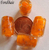 perle tube 15mm verre orange dore