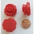 cabochon fleur resine rouge cab66