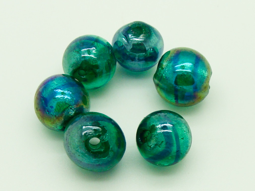 Perles carré 20mm Bleu Vif verre façon Murano par 4 pcs - Perles verre façon Murano/Carrés