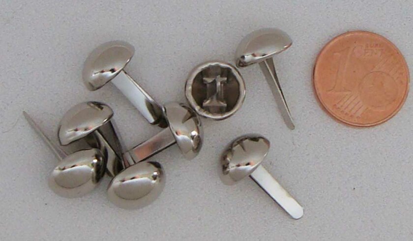 200 Pièces Attaches Parisiennes Coeur Et Ronde Argentées - Clous Décoration Pour Scrapbooking Et Bricolage