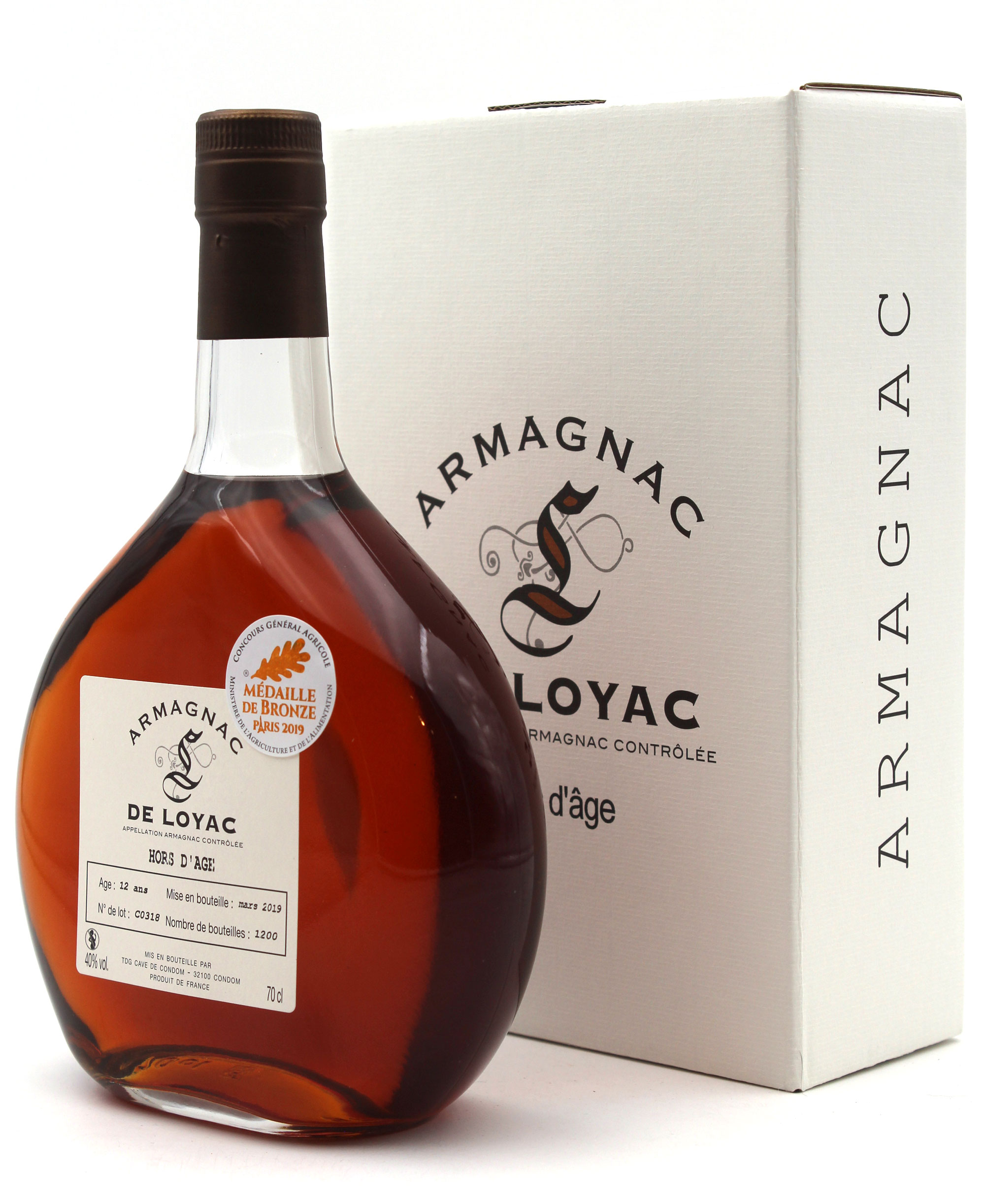 Armagnac De Loyac Hors d'Age 70CL Médaille de Bronze Spiritueux