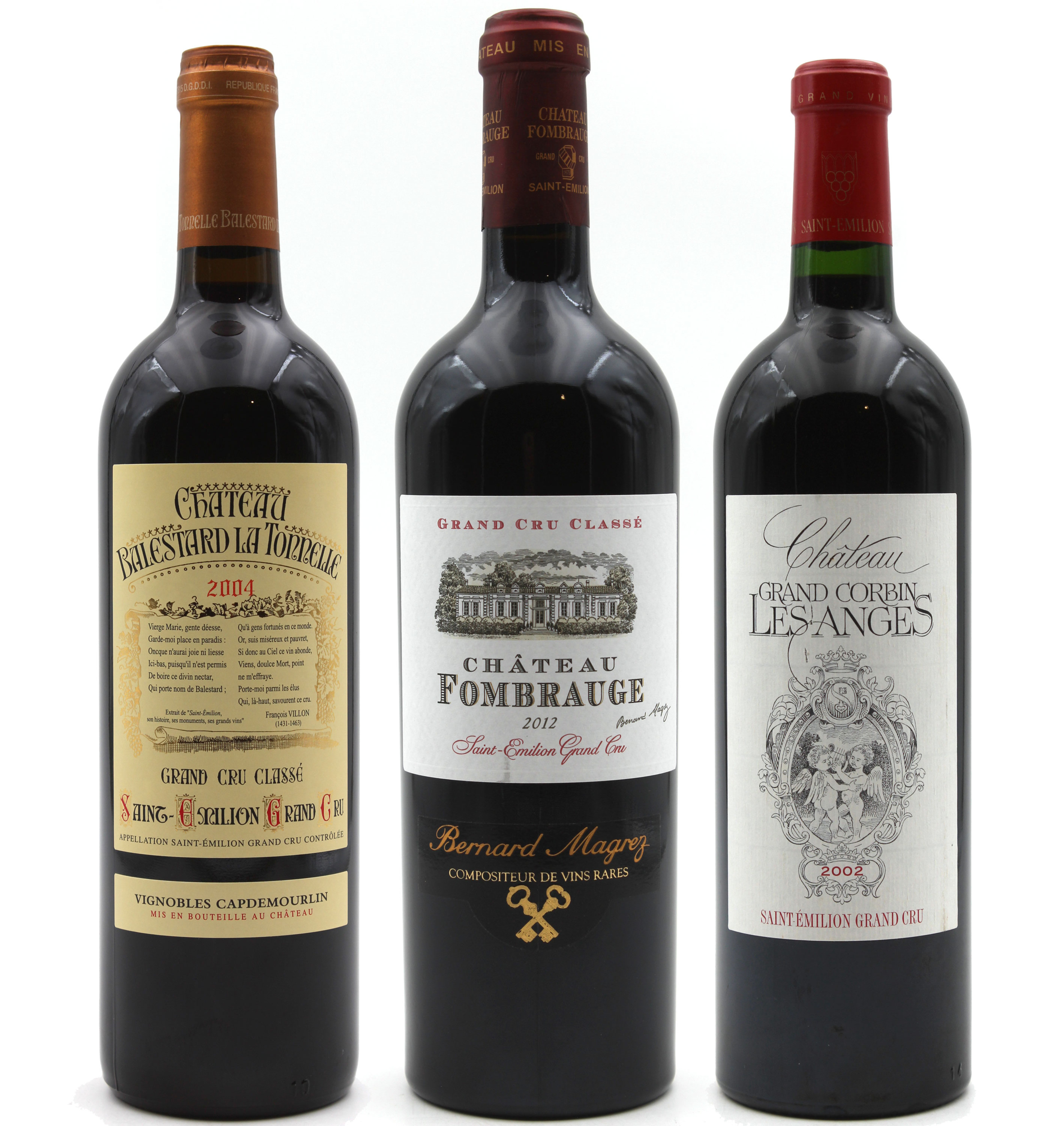 Lot de 3 bouteilles de vin rouge Saint-Émilion - 75cl -  BORDEAUX/Saint-Émilion - Stephconti Vins & Spiritueux