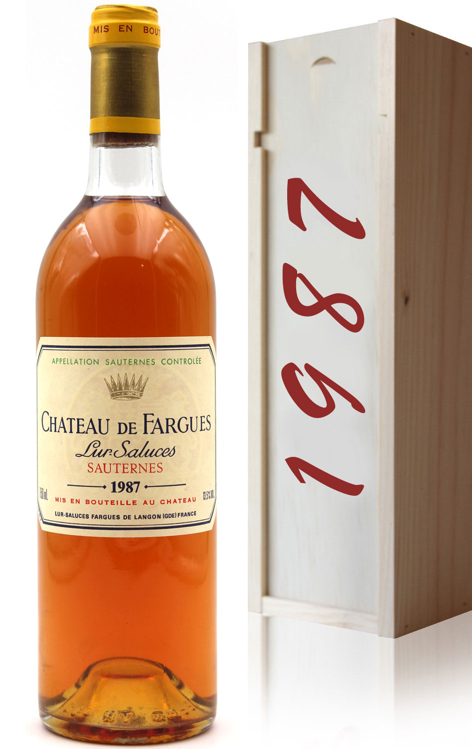 Coffret Château de Fargues 1987 Vin Blanc 75cl AOC Sauternes