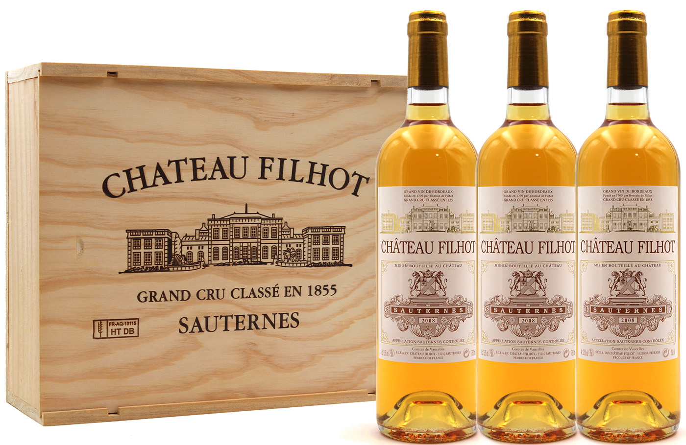 Coffret découverte Château Filhot 2008 AOC Sauternes 3x75cl