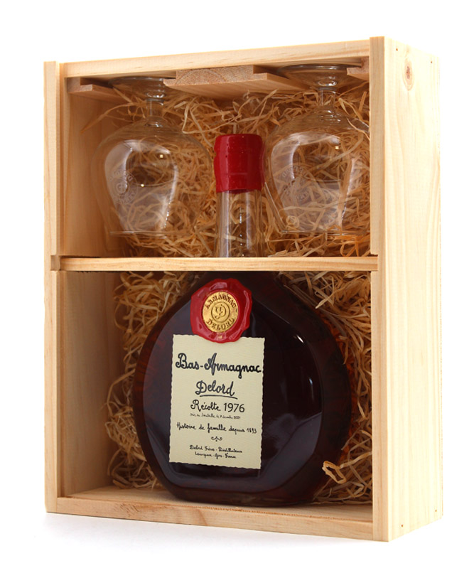 Coffret 2 Verres  Armagnac  Delord  1976  70cl