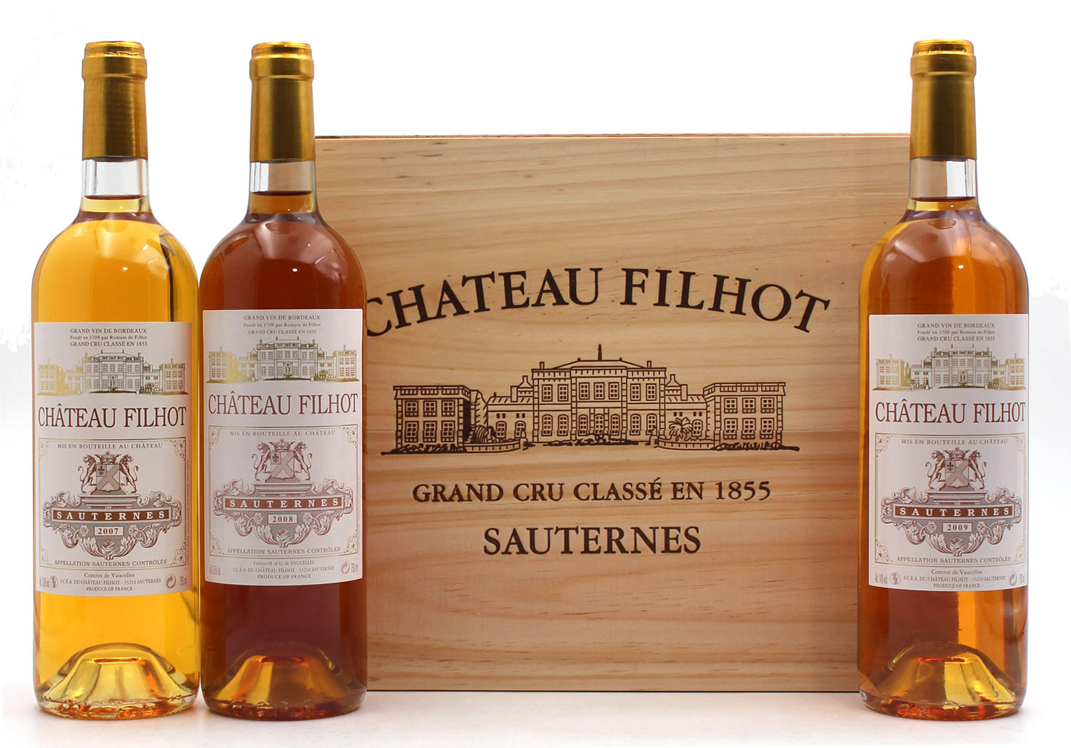 Coffret Château Filhot 2007 - 2008 - 2009 Sauternes 75cl