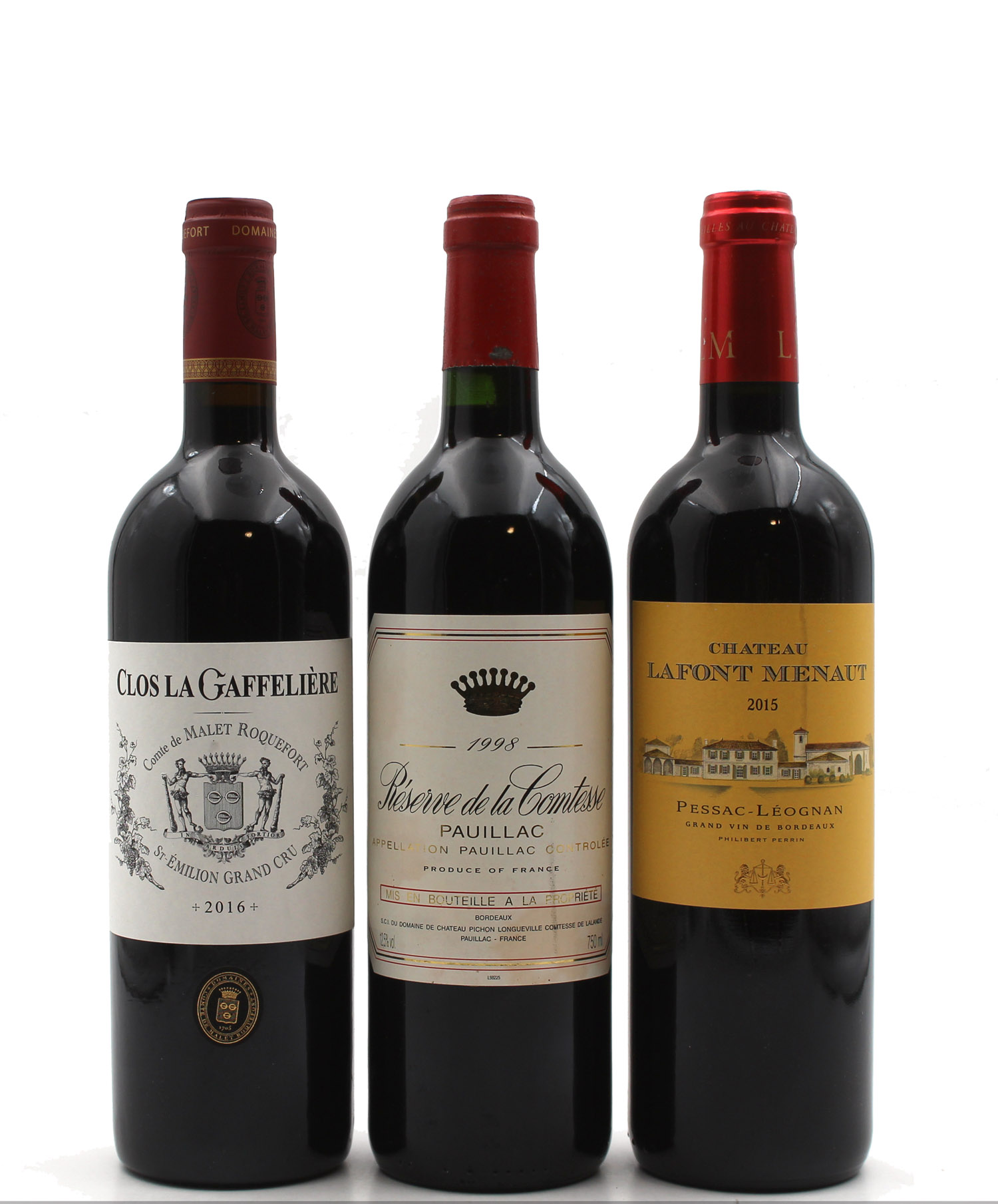 Trio de vins rouge