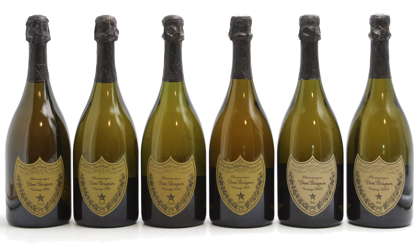 Verticale Collection Dom Perignon 1998 à 2004 - 6x75cl