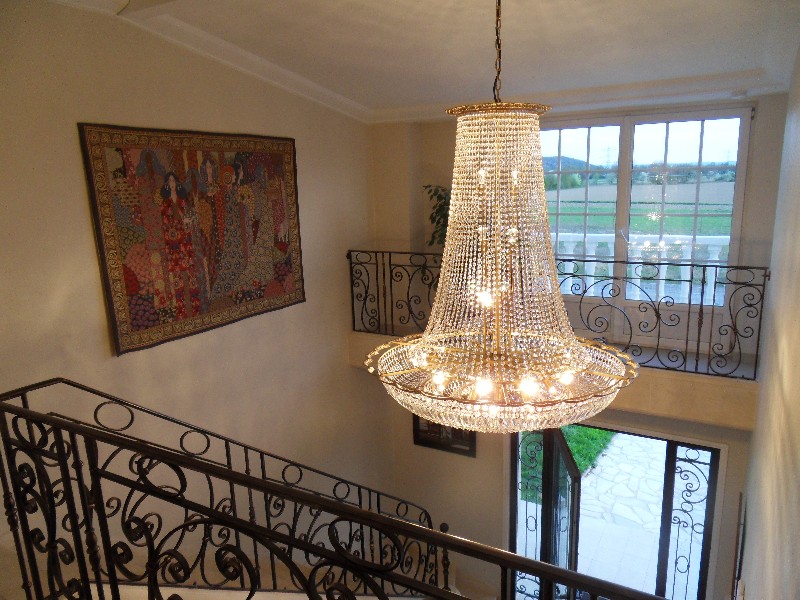 lustre montgolfiere cristal