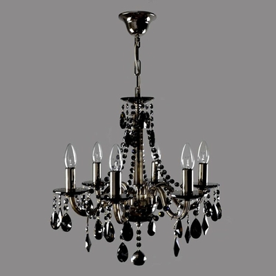 Lustre baroque en cristal de Bohême noir Tramonto