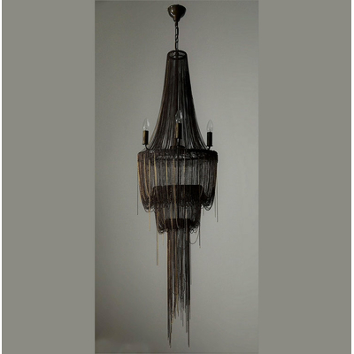 Lustre corbeille baroque en cristal de Bohême noir Wranovsky Espirit