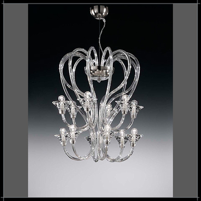 Lustre design moderne en cristal au plomb 24% 12 feux Voltolina Babylon