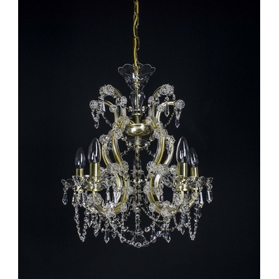 Lustre Marie-Thérèse 5 feux WRANOVSKY GOULAINE en cristal de Bohême au plomb 30 % ø50cm H57cm