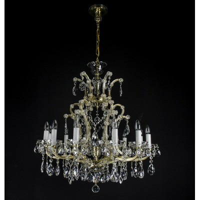 Lustre Marie-Thérèse 13 feux WRANOVSKY VENDOME en cristal de Bohême au plomb 30 % Ø80cm H90cm