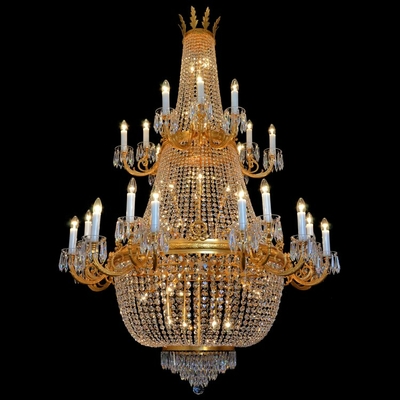 Lustre corbeille style Empire en cristal de Bohême Wranovsky Royalty Ø 120 cm