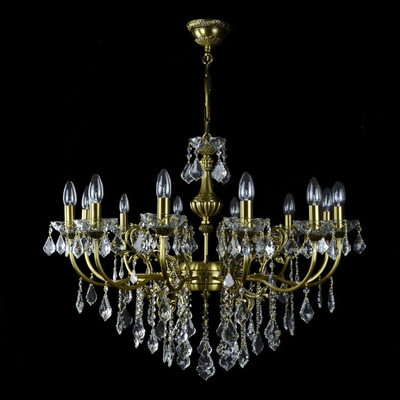 Lustre en laiton et cristal de Bohême Wranovsky Errai 12 feux