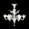 Lustre baroque en verre de Murano blanc 5 ou 6 feux Villalago
