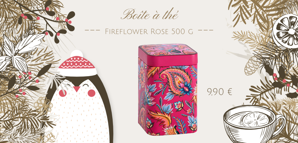 Cette jolie boîte à thé disponible en rose d'une capacité d'environ 100 g ou 500 g offre une conservation optimale de vos thés et infusions et un décor aux allures de feu d'artifice floral !