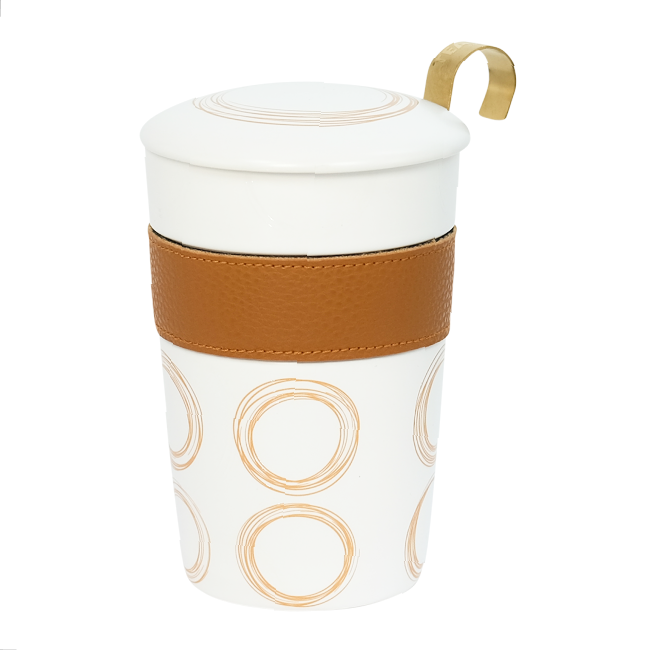 Tisanière Circular cognac double paroi avec filtre - 35 cl