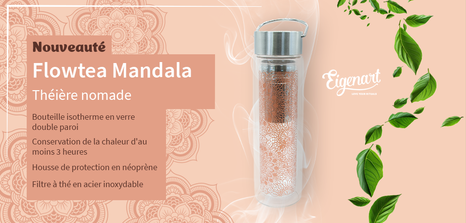 Dans la ligne de la collection Mandala, la théière nomade isotherme au design géométrique et doux sera le compagnon idéal à emporter partout avec vous pour profiter de votre boisson préférée.