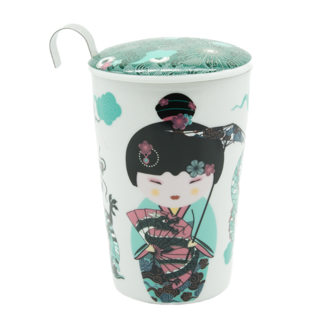 Tisanière Sweet Little Geisha Water porcelaine double paroi avec filtre - 35 cl
