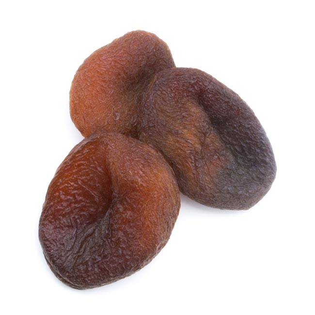 Abricots secs noirs naturels dénoyautés