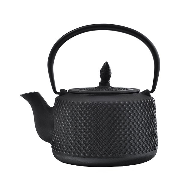 Théière en fonte avec filtre - 0,8 L - Noire ou Taupe