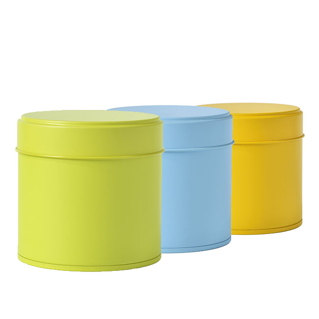 Boîte à thé ronde - 80 g - Coloris multiples