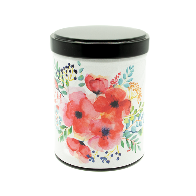 Boîte à thé Bouquet de coquelicots - empilable - 100 g