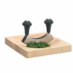 hachoir en inox et socle en bois