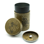 boite-a-the-yumiko-or-noir-150g-decor-fleurs-bouchon-hermetique